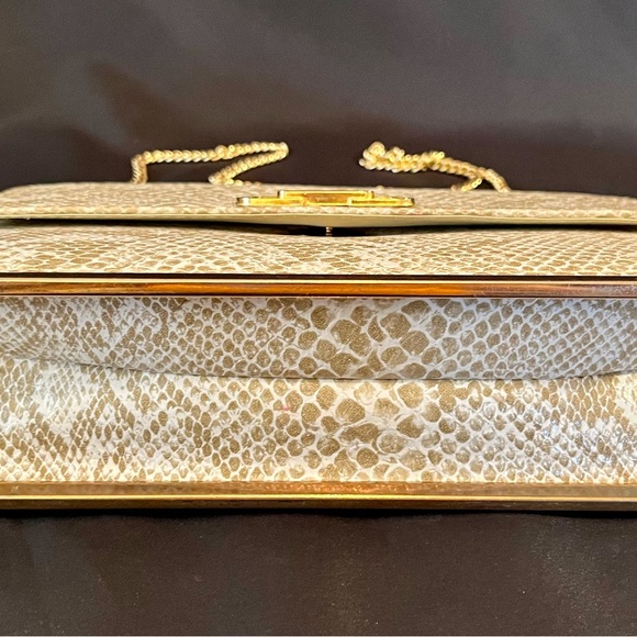 Vintage 1950’s Champagne Gold Leather Handbag in Perfect Condition! - Picture 3 of 8